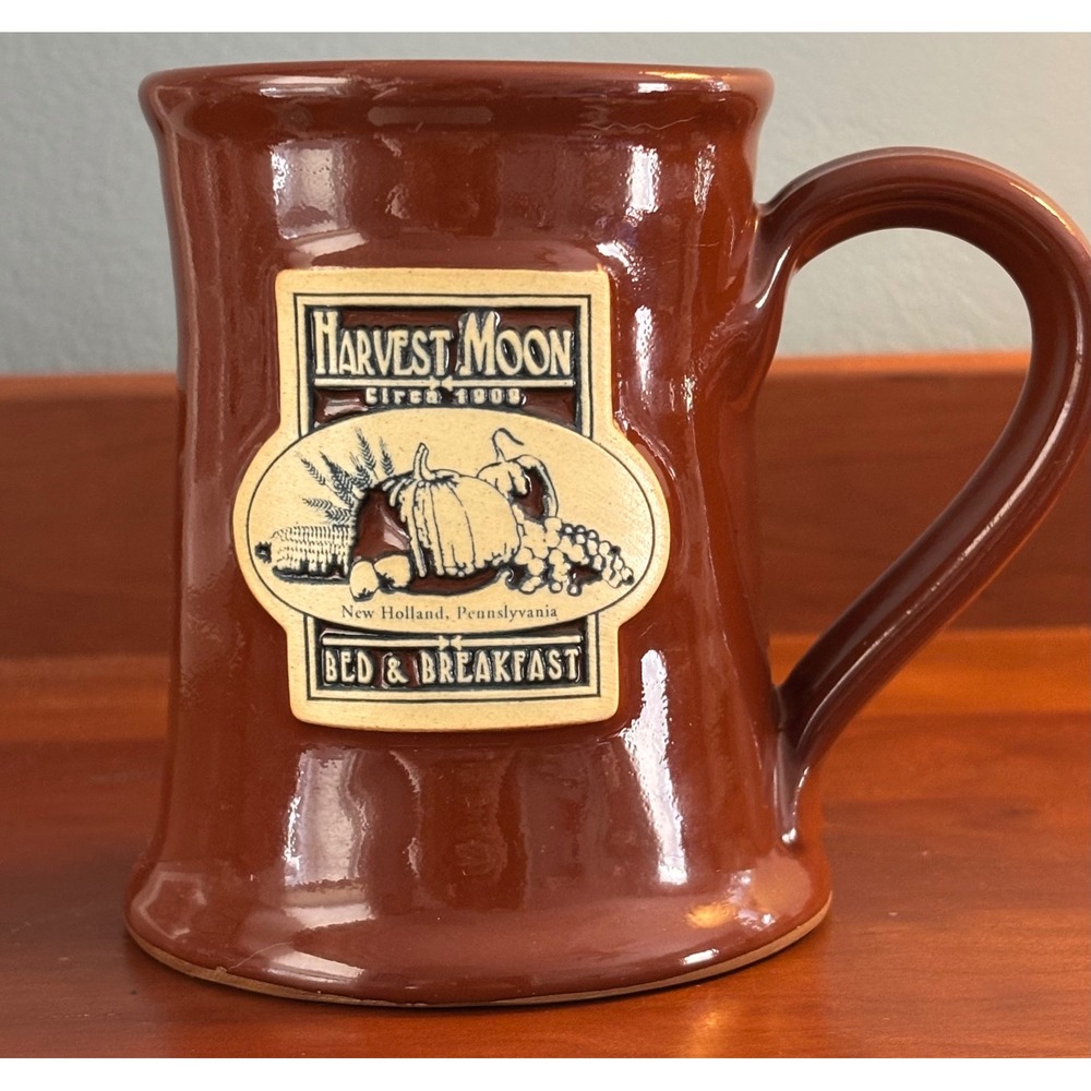 Deneen Pottery Harvest Moon Bed & Breakfast Brown Stoneware Mug New Holland PA